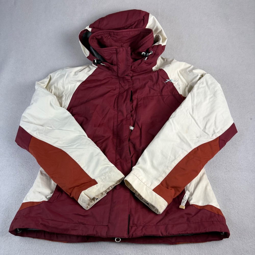 Orage Vibe Womens 3-in-1 Ski Jacket XS Burgundy Cream Fleece Liner Waterproof